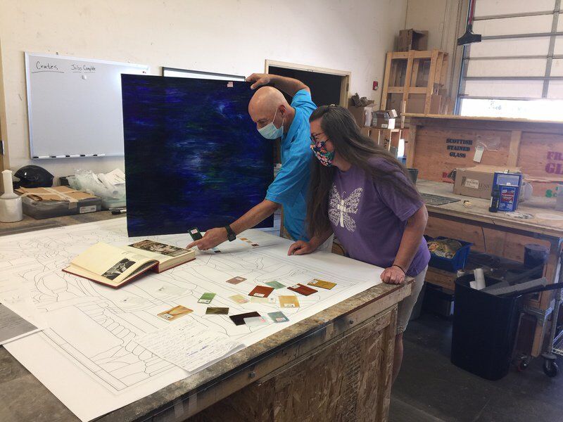 Rising from the ashes: Window honors Sam Houston State's history and motto